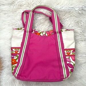 Vera Bradley Lilli Bell Summer 2013 Pink White Handbag Purse Colorblock Tote